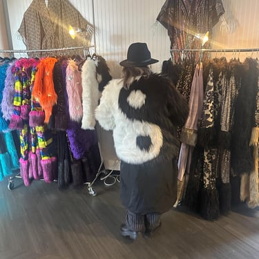 Harmony Faux Fur Yin-Yang Jacket in Noir et Blanc 