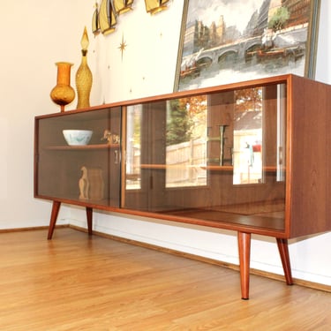 Danish Modern Teak Display Cabinet/Credenza