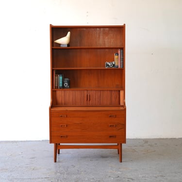 Johannes Sorth for Nexø Møbelfabrik MCM Danish Teak Bookshelf Secretary Desk 