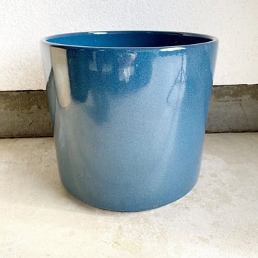 Vintage Modern Blue Gainey Ceramic Pottery Planter La Verne AC-12 NOS UNUSED