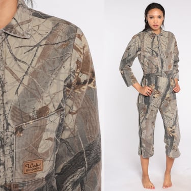 Walls Camo Jumpsuit Y2k Insulated Coveralls Army Hunting Military Pantsuit Camouflage Boilersuit Punk Long Sleeve Vintage 00s Extra Small xs 