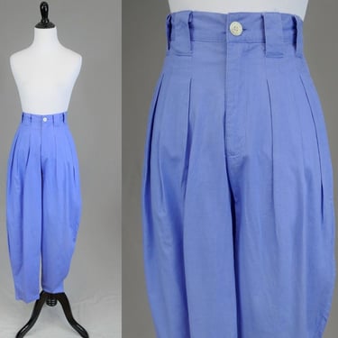 80s Full Pleated Blue Pants - 26