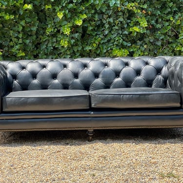 Duncan Black Leather Chesterfield