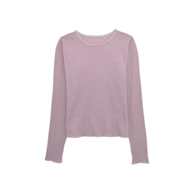 Pretties Deadstock Long Sleeve Wool Baby Tee - Pale Lilac