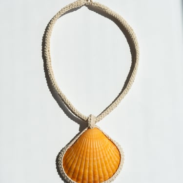 Crochet Orange Shell Necklace