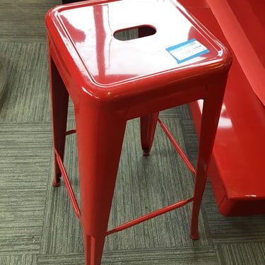 Red Metal Bar Stool (Seattle)