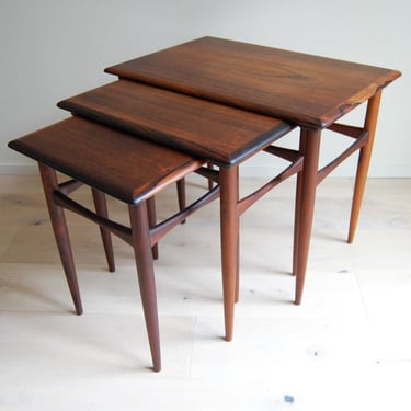 Danish Modern Arne Hovmand Olsen Rosewood Nesting Tables 