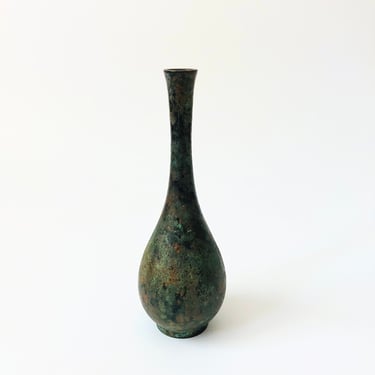 Taller Takaoka Doki Verdigris Bronze Patinated Vase - Japan 