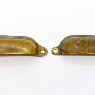 Pair of Vintage Brass Cup 3.75 in. Drawer Pulls