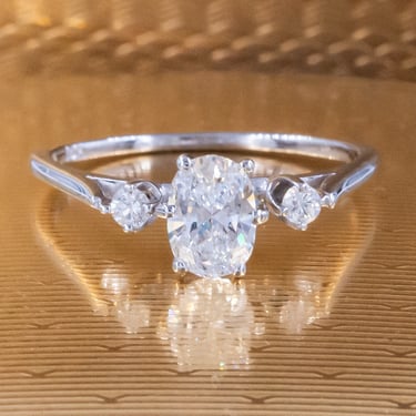 Midcentury .70ct Oval Diamond Ring