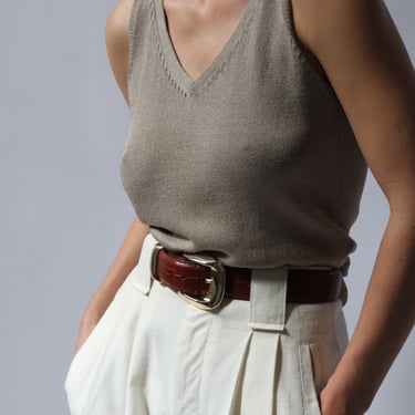 Eileen Fisher Taupe Knit Tank Top