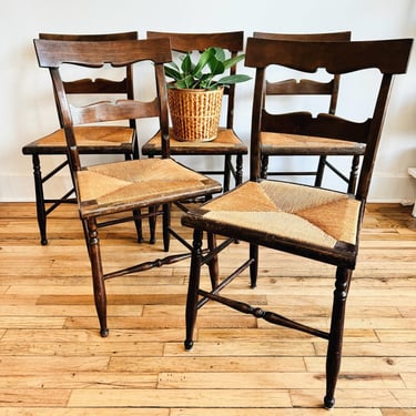 Set of 5 Hitchcock Style Dining Chairs
