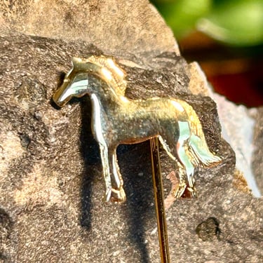 Vintage Horse Lapel Pin Gold Tone Hat Pin Retro Fashion Jewelry Animal Gift Western 