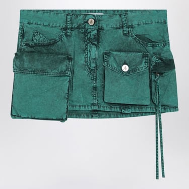 The Attico Fay Green Cargo Miniskirt Women