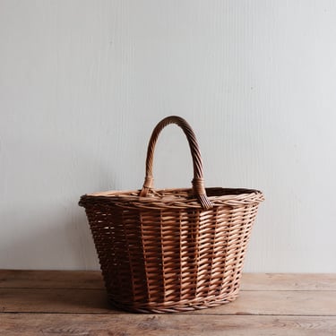 vintage french woven gathering basket i