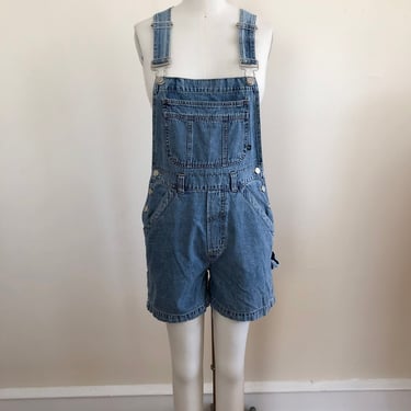 Blue Denim Short Overalls - Late 1990s/Early 2000s 