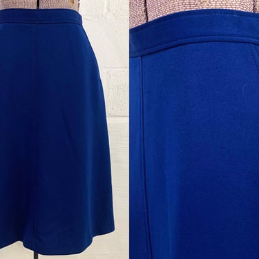Vintage Navy Blue Skirt Jack Winter A-Line Schoolgirl Knee Length School Uniform Mod 1970s 1980s Small 