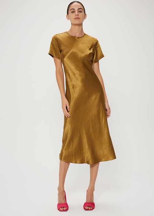 Crush Bias Tee Midi Dress - Bronze
