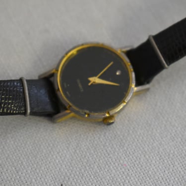 1960s Black Small Wrist Watch 