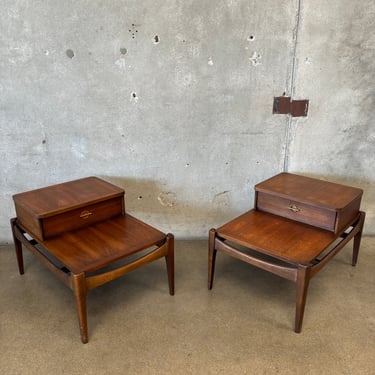 Pair of Mid Century Modern Bassett Solid Wood Side Table