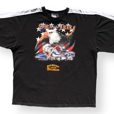 Vintage 1999 Sturgis Black Hills Motorcycle Rally “Born to be Free” Bald Eagle Bike T-Shirt Size XL 