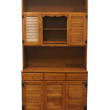 ETHAN ALLEN Heirloom Nutmeg Maple CRP Custom Room Plan 40" Shutter Door Cabinet w. Upper Cabinet Bookcase 10-4553P / 10-4056 