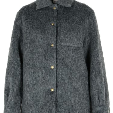 Moncler Grey Wool Blend Jacket Woman