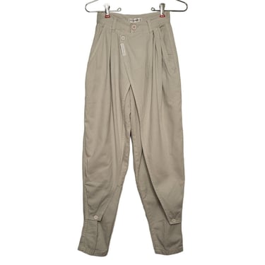 1990s Vintage Z CAVARICCI Parachute Pants, MC Hammer Pleated Trouser, Asymmetric High Waist, Wide Baggy Leg, 90s Vintage Clothing 