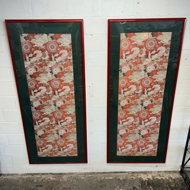 Pair Framed Japanese Obi