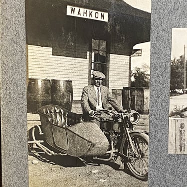 Antique Photo Album from Early 1900s - Indian Motorcycle - Car Racing - Railroad Photography - Camping - Military - 138 Photographs 