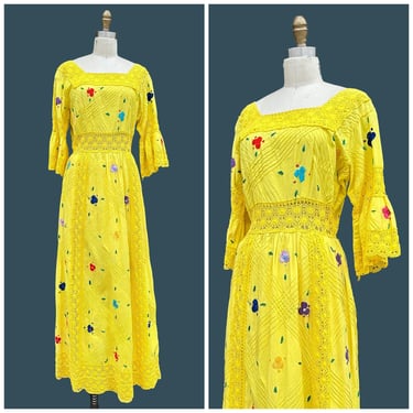 White Mexican Halter Dress / Hand Embroidered Flower Dress / | American  Archive - San Diego, CA | ATTIC