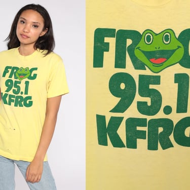 KFRG Radio TShirt 80s San Bernardino Shirt Frog Music Radio Station 95.1 Country Shirt Vintage T Shirt 80s Tee Graphic 1980s Medium 