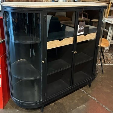 Curved Glass Metal Cabinet