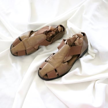 bronze leather sandals - 6 