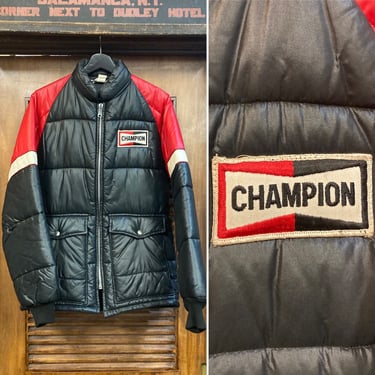 Vintage 1960’s “Champion” Label Quilted Racing Jacket, 60’s Racing Jacket, 60’s Puffer Style Jacket, 60’s Jacket, Vintage Clothing 