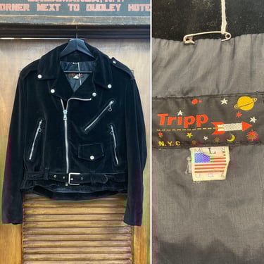 Vintage 1980's “Tripp NYC” Black Velvet Motorcycle Biker