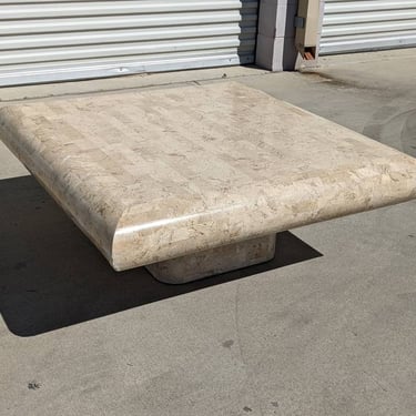 Large Vintage low profile tesselated stone coffee table by Maitland Smith | postmodern | mid century | MCM | post modern | Retro | Unique! 