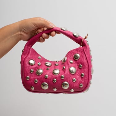 Danielle Bernard - Pink Bubble Stud Croissant Bag