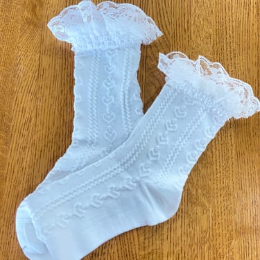 White Lace detail socks