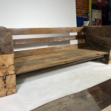 Made-To-Order Farmhouse Barn Beam Sofa in the Manner of RH 