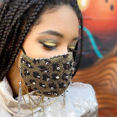 100% Recycled Avant-garde Beaded Face Mask 