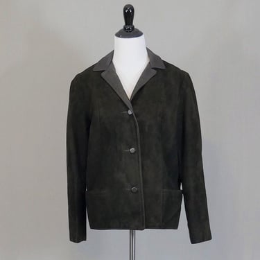 70s Very Dark Brown Suede Leather Jacket - Zip Out Lining - Highlander - Vintage 1970s - S M 