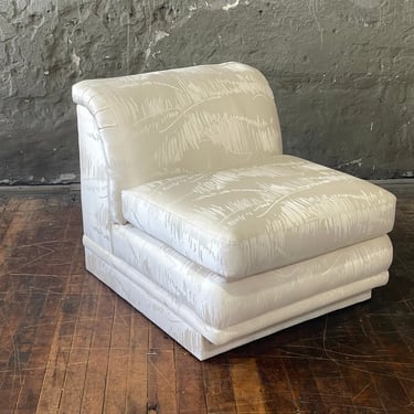 Post Modern White Silk Accent Chair by American of Martinsville