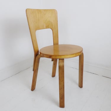 Vintage Plywood Model 66 Chair By Alvar Aalto For Finmar Ltd 