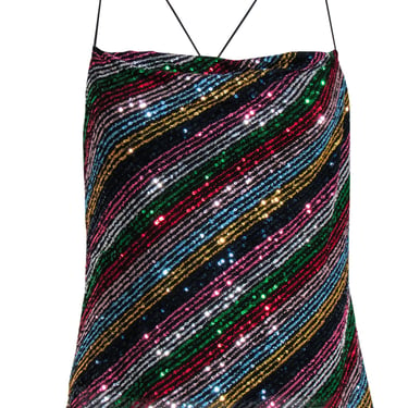 Milly - Multicolor Sequin Mesh Cowl Neck "Gia" Camisole Sz 6