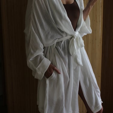 Jane Woven Mesh Robe Coat