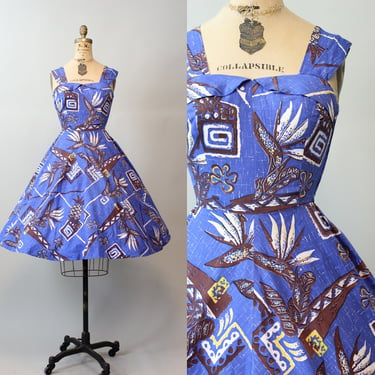 1950s HAWAIIAN bird of paradise print dress xs | new spring 