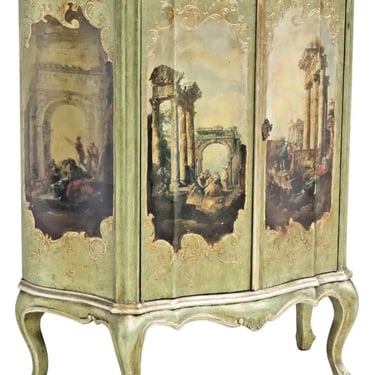 Cabinet, Italian Louis XV Style, Parcel Gilt, Paint-Decorated, Classical Figures!!