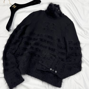 Chanel Black Mohair Turtleneck Sweater