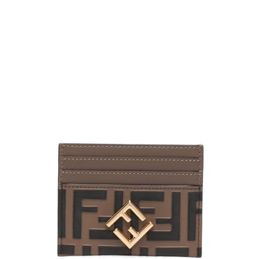 Fendi Women Ff Diamonds Leather Card Case